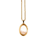 Gelbes Gold Ovaler Anhänger mit Diamanten