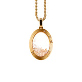 Gelbes Gold Ovaler Anhänger mit Diamanten