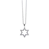 White Gold Star Pendant with Diamonds