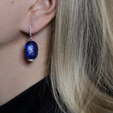 Tansanit Ohrringe mit Diamanten
