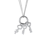 Necklace with a Key Pendant with Diamonds