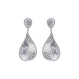 Pendant Earrings and Ring Jewellery White Gold Set with Diamonds