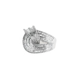 Pendant Earrings and Ring Jewellery White Gold Set with Diamonds
