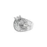 Pendant Earrings and Ring Jewellery White Gold Set with Diamonds