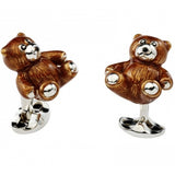 Sterling Silver Brown Enamel Teddy Bear Cufflinks Deakin & Francis