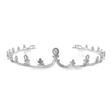 Diamond Floral Motif Tiara in White 18K Gold