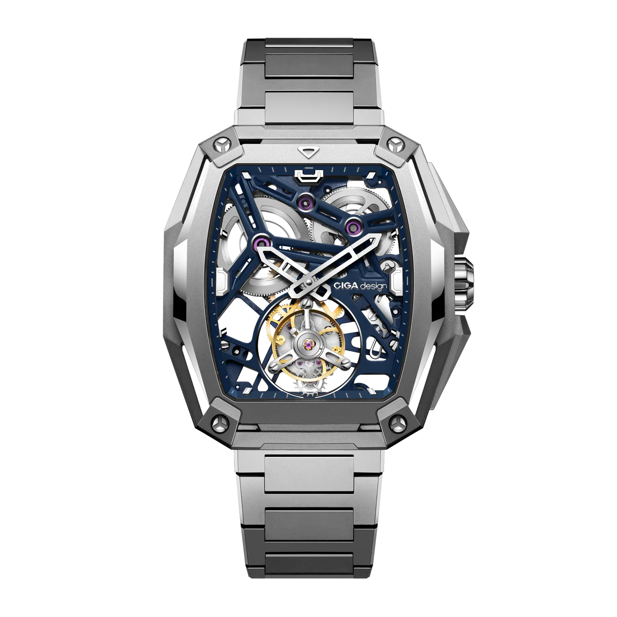 
CIGA Design Hunter Tourbillon Grade 5 titanium skeleton watch with CD-011 caliber