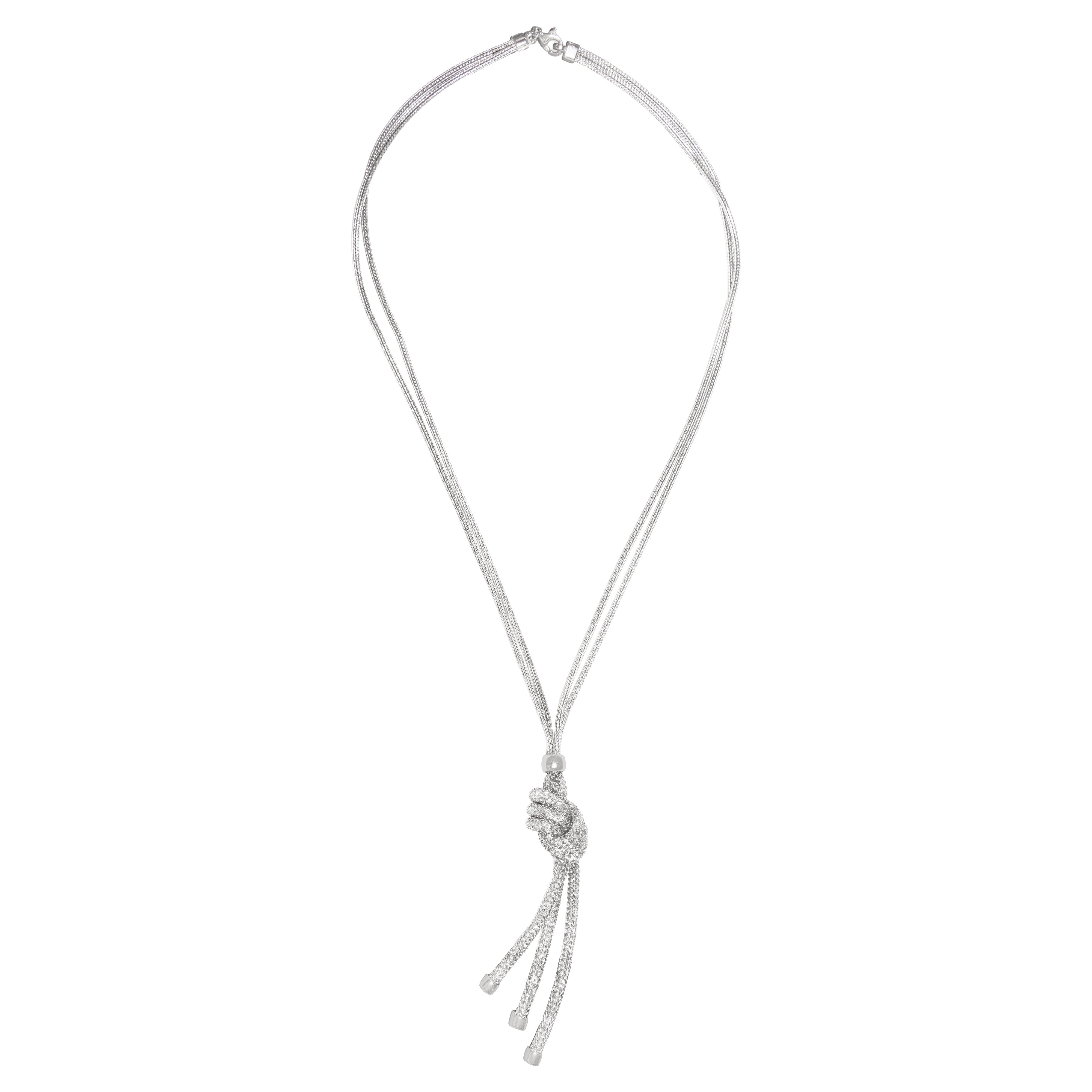 Silver Necklace with Zirconia