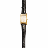 Maurice Lacroix 18K Massivgold Rechteckige Dressuhr | Schweizer Luxus | Lederband
