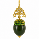Exclusive Handmade 18K Gold Nephrite Earrings with Diamond Details – Luxury Designer Jewelry