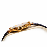 Maurice Lacroix Damen Uhr Gold mit blauem Lederarmband