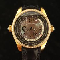Girard-Perregaux WW.TC diamond-set bezel and brown dial detail