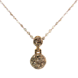 Fancy Brown Diamond Double Disc Pendant Necklace in Rose 18K Gold
