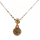 Fancy Brown Diamond Double Disc Pendant Necklace in Rose 18K Gold