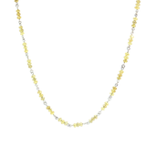 Fancy Yellow Diamond Beaded Necklace in  18K White Gold