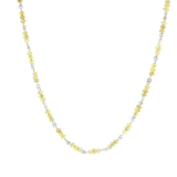 Fancy Yellow Diamond Beaded Necklace in  18K White Gold