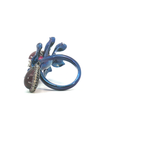 Titanium and 18K White Gold Petal Cocktail Ring with Pear-Shaped Rubelit