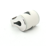 White 18K Gold Cylindrical Agate Pendant with V-Shaped Accents