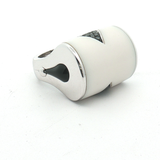White 18K Gold Cylindrical Agate Pendant with V-Shaped Accents