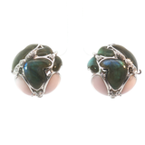 Royal Jewellery Multi-Stone Cluster Earrings in White 18K Gold