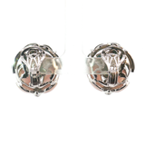 Royal Jewellery Multi-Stone Cluster Earrings in White 18K Gold