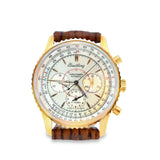 Breitling Navitimer Automatic Chronograph – Gold-Tone Case, Silver Dial & Black Strap