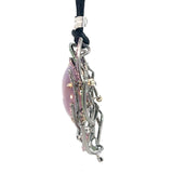 Dark purple star Sapphire Pendant with Multi-Color Gemstone Swirl