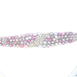 Multi-Color Cabochon Star Sapphire Bracelet in White Gold with rose cut diamonds