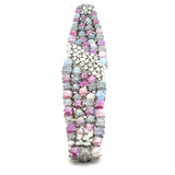 Multi-Color Cabochon Star Sapphire Bracelet in White Gold with rose cut diamonds
