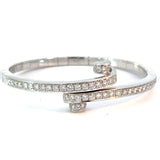 Hafner Diamond Bypass Bangle in White 18 K Gold, Dia. 2,17 ct