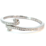 Hafner Diamond Bypass Bangle in White 18 K Gold, Dia. 2,17 ct