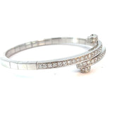 Hafner Diamond Bypass Bangle in White 18 K Gold, Dia. 2,17 ct