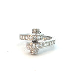 Hafner Diamond 1.20 ct Bypass Cocktail Ring in White 18K  Gold