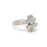 Hafner Diamond 1.20 ct Bypass Cocktail Ring in White 18K  Gold