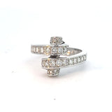 Hafner Diamond 1.20 ct Bypass Cocktail Ring in White 18K  Gold