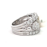 Stefan Hafner Pearl and Diamonds 2,52 ct Pavé Accent White Gold 18K Cocktail Ring
