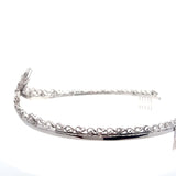 White 18K Gold Scrollwork Tiara with Diamonds Pear-Shaped Center
