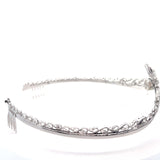 White 18K Gold Scrollwork Tiara with Diamonds Pear-Shaped Center