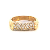 Stefan Hafner Pave Diamond 0,51 ct Panel Band Ring in Yellow 18 K Gold