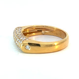 Stefan Hafner Pave Diamond 0,51 ct Panel Band Ring in Yellow 18 K Gold