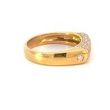 Stefan Hafner Pave Diamond 0,51 ct Panel Band Ring in Yellow 18 K Gold