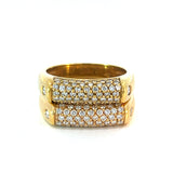 Stefan Hafner Pave Diamond 0,51 ct Panel Band Ring in Yellow 18 K Gold