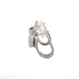 Stefan Hafner White 18 K Gold Sculptural Diamond 1,44 ct Pavé Clip-On Earrings
