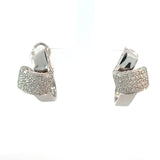 Stefan Hafner White 18 K Gold Sculptural Diamond 1,44 ct Pavé Clip-On Earrings
