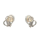 Stefan Hafner Pearl and White 18 K Gold Ribbon Stud Earrings