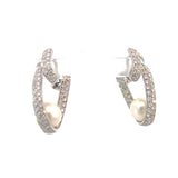 Stefan  Hafner  White 18 K Gold Pearl and Diamond Accent Sculptural Hoop Earrings