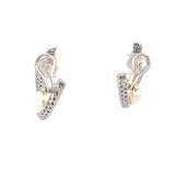 Stefan  Hafner  White 18 K Gold Pearl and Diamond Accent Sculptural Hoop Earrings