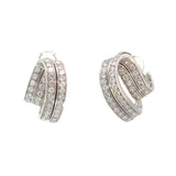 Stefan Hafner Diamond Crossover Clip-On Earrings in White 18 K  Gold
