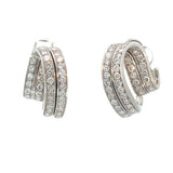 Stefan Hafner Diamond Crossover Clip-On Earrings in White 18 K  Gold