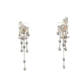 Stefan Hafner White 18 K Gold Pearl and Diamond Linear Dangle Earrings